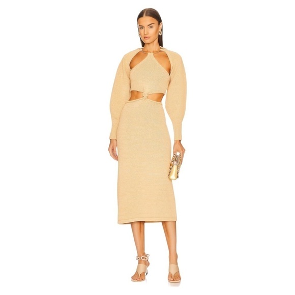 NWT Cult Gaia Salima Knit Dress in Sand - Picture 1 of 9